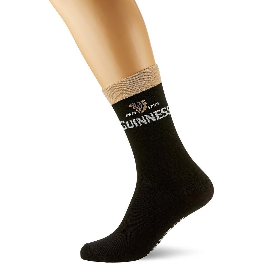 Guinness Men's Signature Pint Socks  Black & Beige Novelty Beer Themed Socks